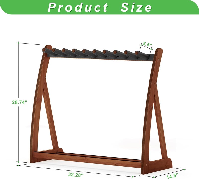 Wisuce Essentials Guitar Stand Rack, Multi-Guitar Display Rack Adjustable Bamboo Guitars Holder Electric Guitar Stands Floor Storage for Bass Acoustic, Home Studio, Band Stage - Image 2